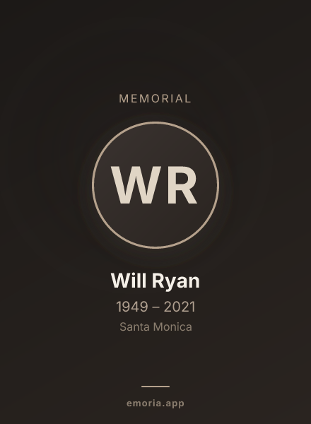 Memorial portrait of Will Ryan