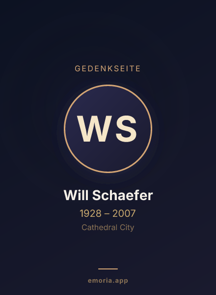 Gedenkportrait von Will Schaefer