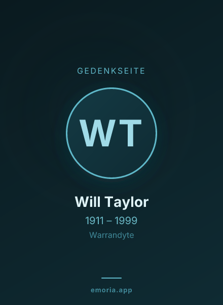 Gedenkportrait von Will Taylor