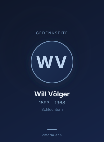 Gedenkportrait von Will Völger