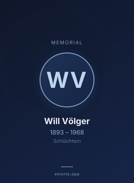 Memorial portrait of Will Völger