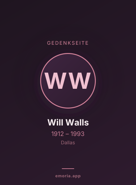 Gedenkportrait von Will Walls