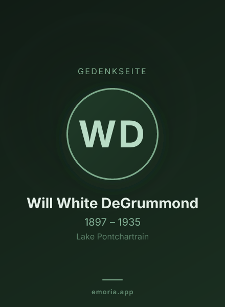 Gedenkportrait von Will White DeGrummond