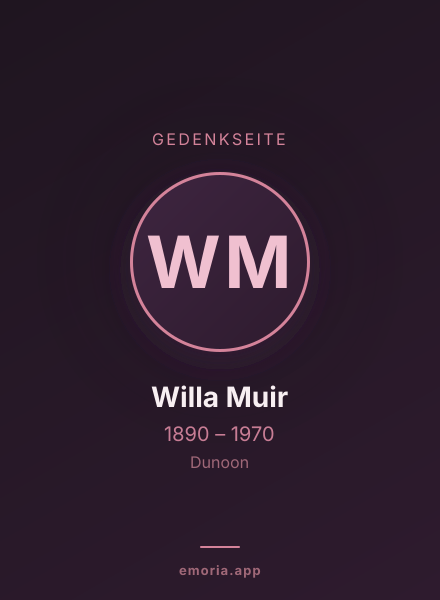 Gedenkportrait von Willa Muir