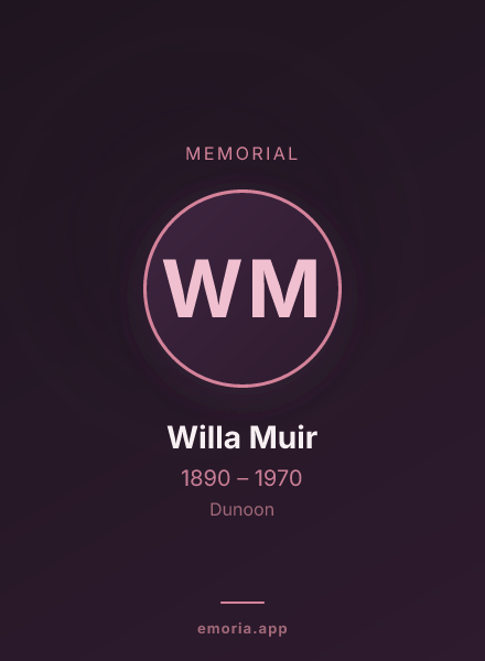 Memorial portrait of Willa Muir