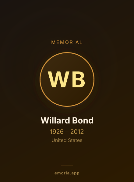 Memorial portrait of Willard Bond