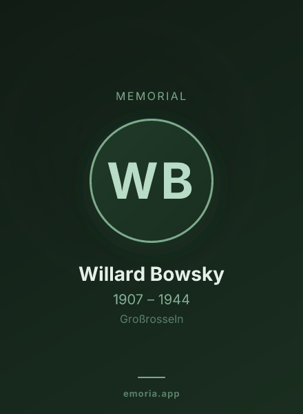 Memorial portrait of Willard Bowsky