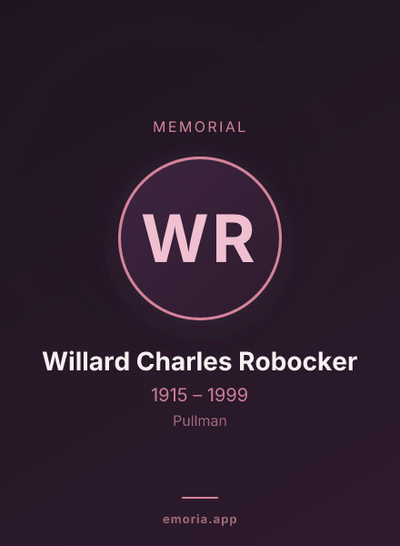 Memorial portrait of Willard Charles Robocker