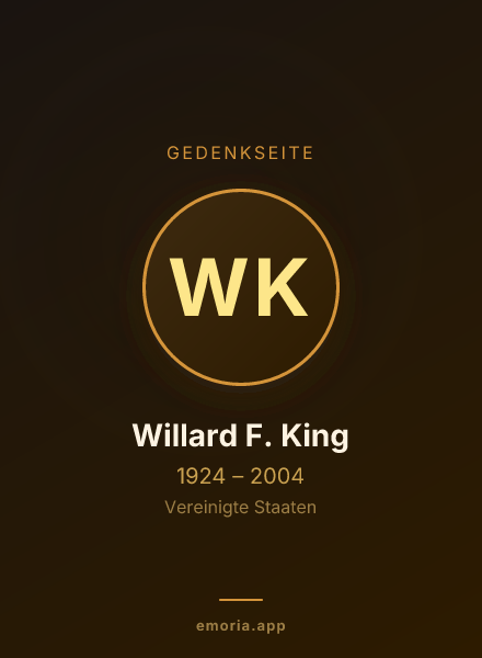 Gedenkportrait von Willard F. King
