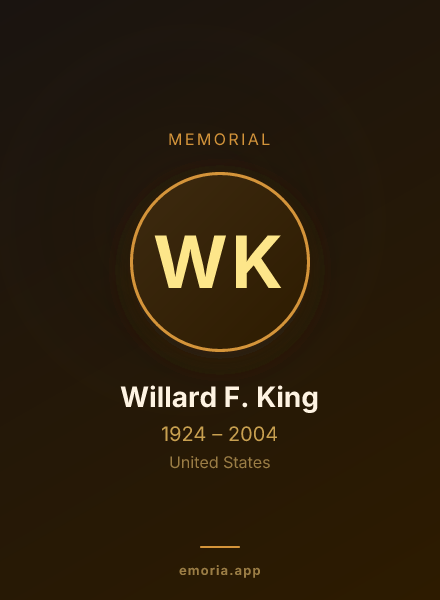 Memorial portrait of Willard F. King