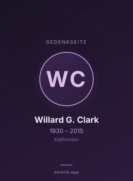 Gedenkportrait von Willard G. Clark