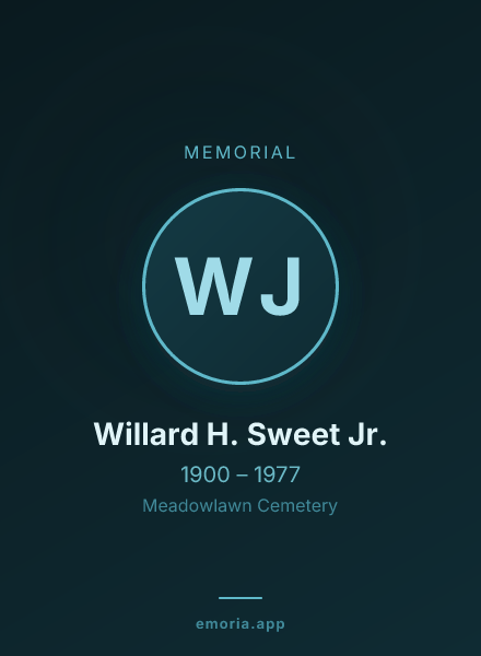 Memorial portrait of Willard H. Sweet Jr.