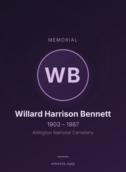 Memorial portrait of Willard Harrison Bennett