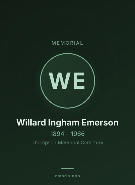 Memorial portrait of Willard Ingham Emerson