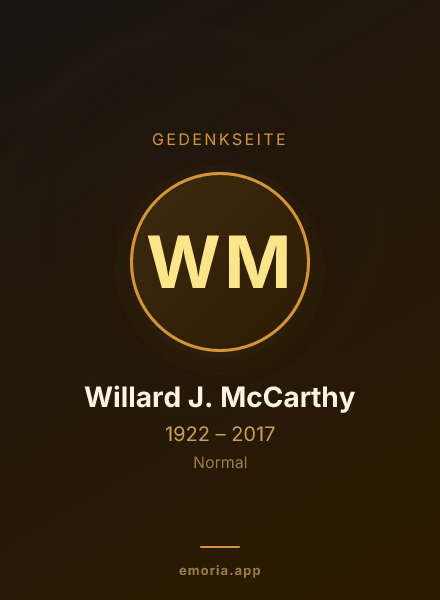 Gedenkportrait von Willard J. McCarthy