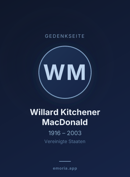 Gedenkportrait von Willard Kitchener MacDonald