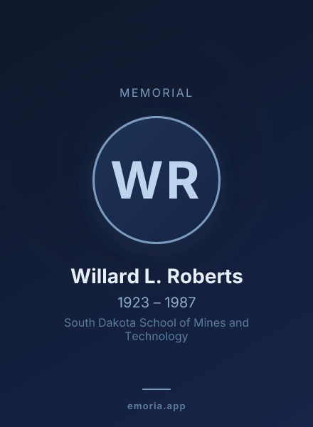 Memorial portrait of Willard L. Roberts