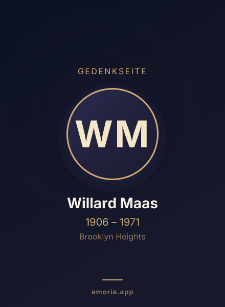 Gedenkportrait von Willard Maas