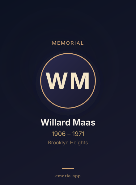Memorial portrait of Willard Maas