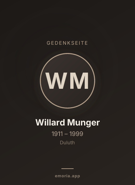 Gedenkportrait von Willard Munger