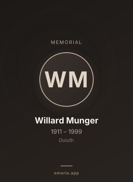 Memorial portrait of Willard Munger