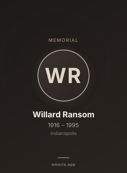 Memorial portrait of Willard Ransom