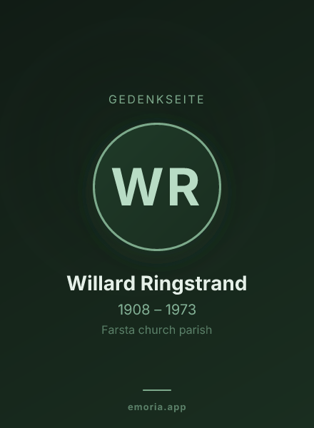 Gedenkportrait von Willard Ringstrand