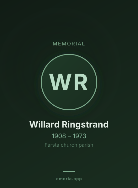 Memorial portrait of Willard Ringstrand