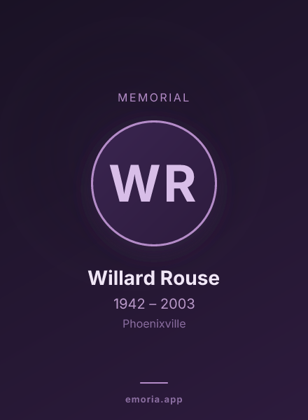 Memorial portrait of Willard Rouse