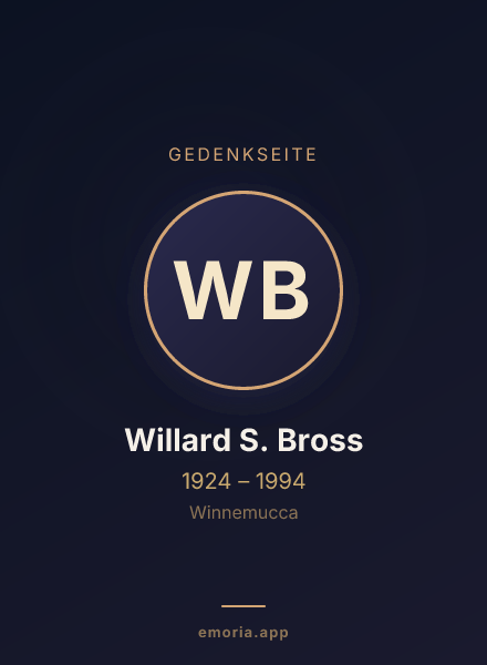 Gedenkportrait von Willard S. Bross