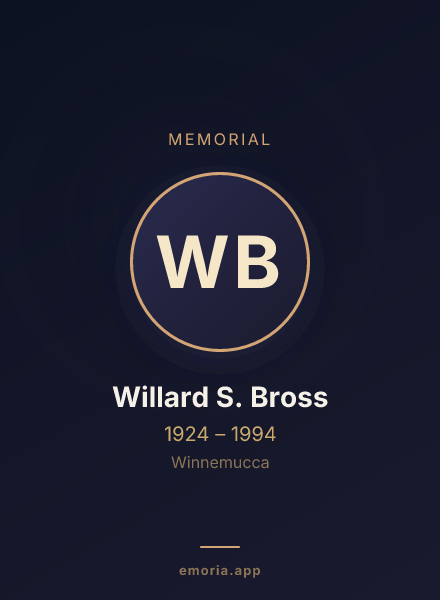 Memorial portrait of Willard S. Bross