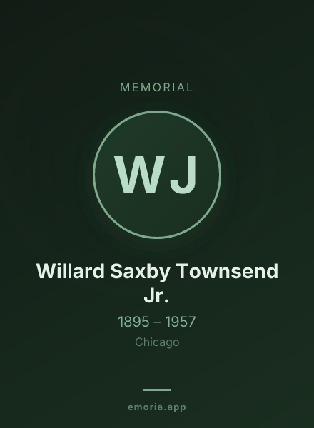 Memorial portrait of Willard Saxby Townsend Jr.