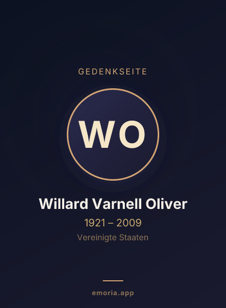 Gedenkportrait von Willard Varnell Oliver