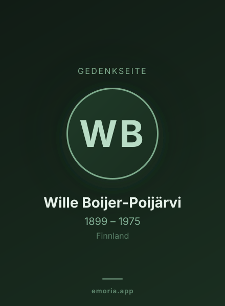 Gedenkportrait von Wille Boijer-Poijärvi
