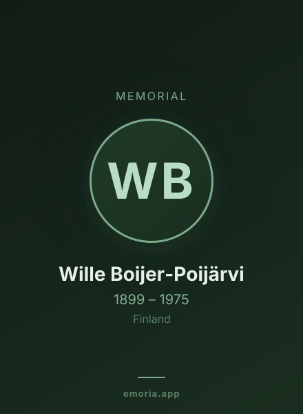 Memorial portrait of Wille Boijer-Poijärvi