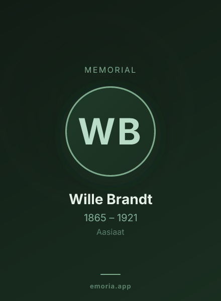 Memorial portrait of Wille Brandt