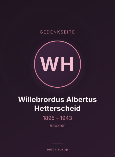 Gedenkportrait von Willebrordus Albertus Hetterscheid