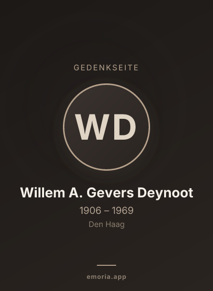 Gedenkportrait von Willem A. Gevers Deynoot