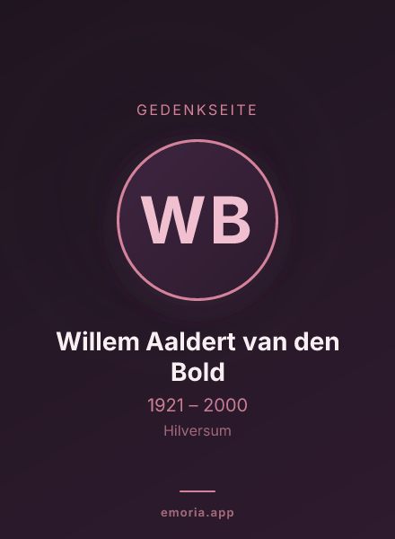 Gedenkportrait von Willem Aaldert van den Bold