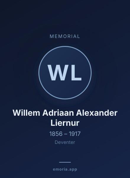 Memorial portrait of Willem Adriaan Alexander Liernur