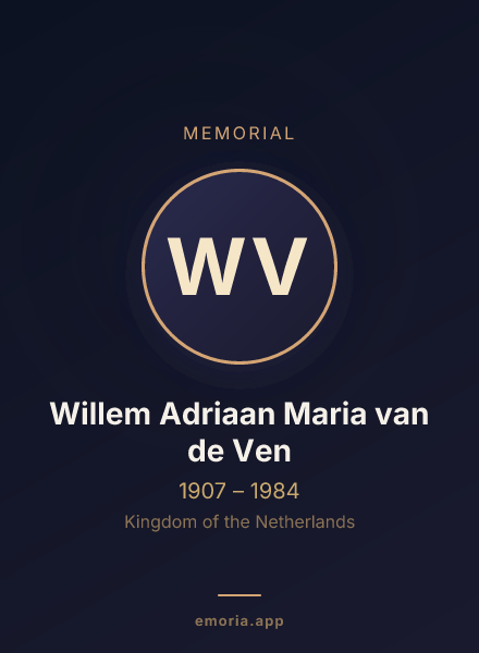 Memorial portrait of Willem Adriaan Maria van de Ven