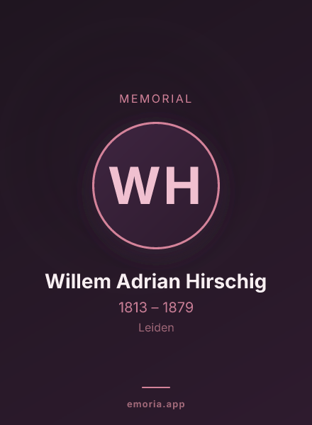 Memorial portrait of Willem Adrian Hirschig