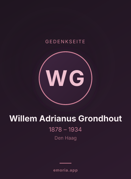 Gedenkportrait von Willem Adrianus Grondhout