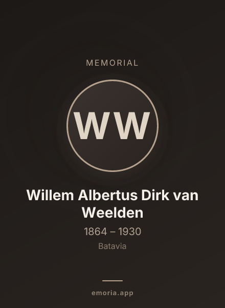 Memorial portrait of Willem Albertus Dirk van Weelden
