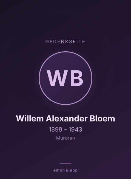 Gedenkportrait von Willem Alexander Bloem