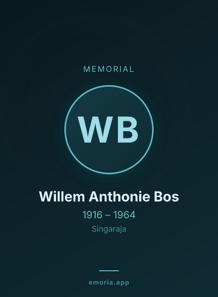 Memorial portrait of Willem Anthonie Bos