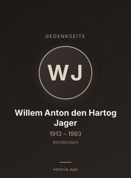 Gedenkportrait von Willem Anton den Hartog Jager