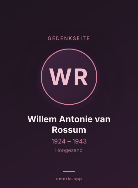 Gedenkportrait von Willem Antonie van Rossum