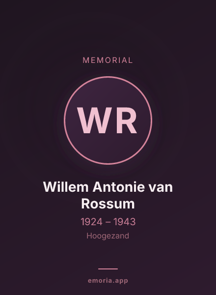 Memorial portrait of Willem Antonie van Rossum