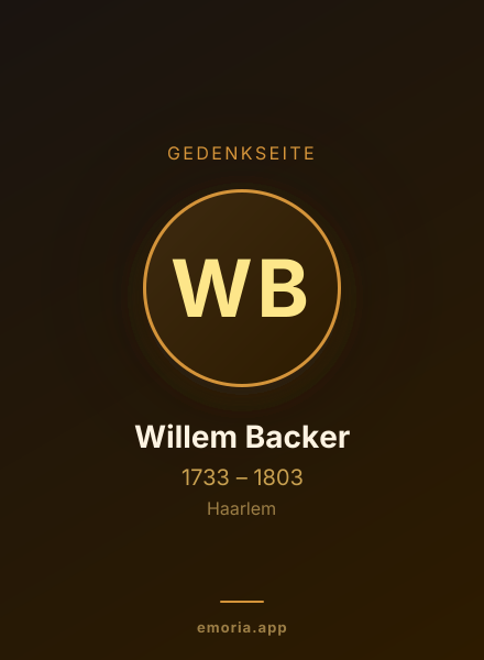 Gedenkportrait von Willem Backer